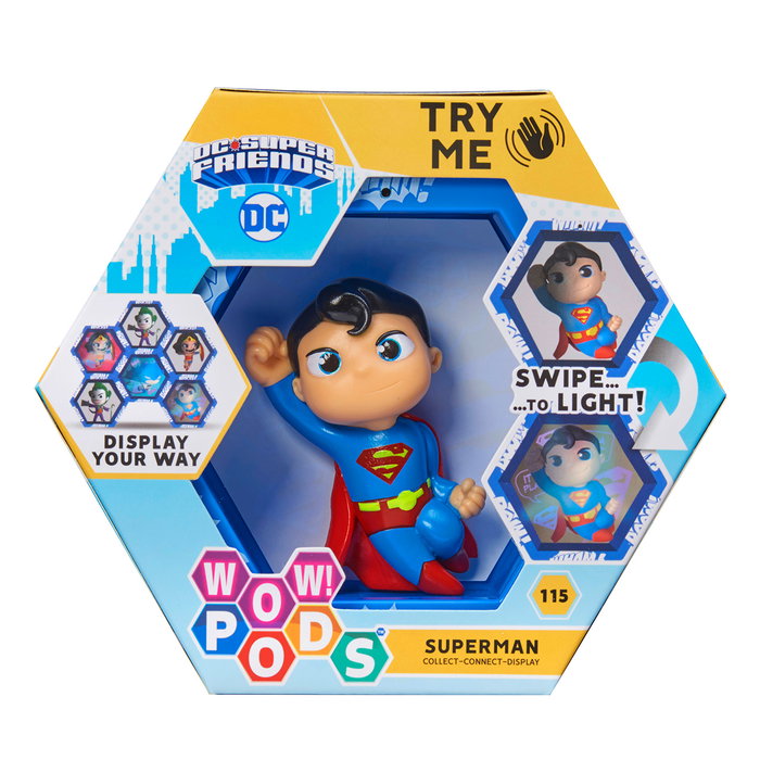 Wow Pods DC Super Friends Superman Figura Coleccionable Interactiva con Luz LED y App 3D Wow Pods DC Super Friends Superman Figura Coleccionable Interactiva con Luz LED y App 3D
