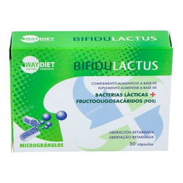 WAYDIET NATURAL PRODUCTS Bifidulactus 30 Capsulas Complemento Alimenticio para Apoyo Digestivo con FOS y Probioticos
