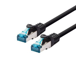 LOGON PROFESSIONAL Patch Cable SF/UTP 7M CAT5E Negro con Blindaje Foil, 4x2 AWG 26/7, Conectores RJ45 Blindados