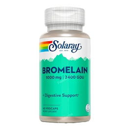 SOLARAY Bromelain 60 Cap. - Soporte Digestivo con 1000mg por Dosis (2 Cápsulas) - Enzima de Piña para una Digestión Saludable