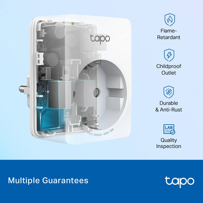 TP-Link Tapo P110 Pack de 2 Enchufes Inteligentes Wi-Fi Blanco
