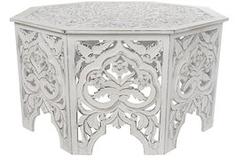 DKD Home Decor Mesa Centro Blanco Mdf 84 x 84 x 46 cm