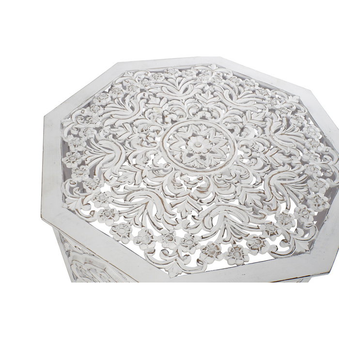 DKD Home Decor Mesa de Centro MDF Blanco Envejecido