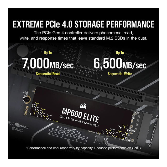 Corsair MP600 ELITE 1TB M.2 PCI-E NVMe Gen4 SSD para PC
