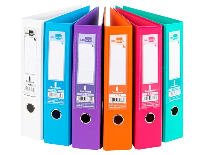 Liderpapel Archivador de palanca A4 forrado en PVC con lomo de 75 mm colores surtidos
