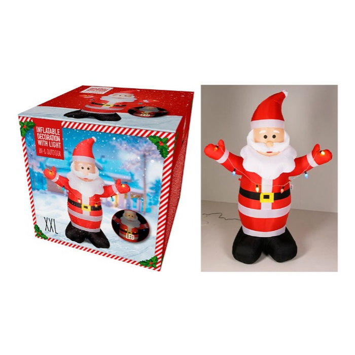 Basics Papa Noel hinchable con LED para exterior