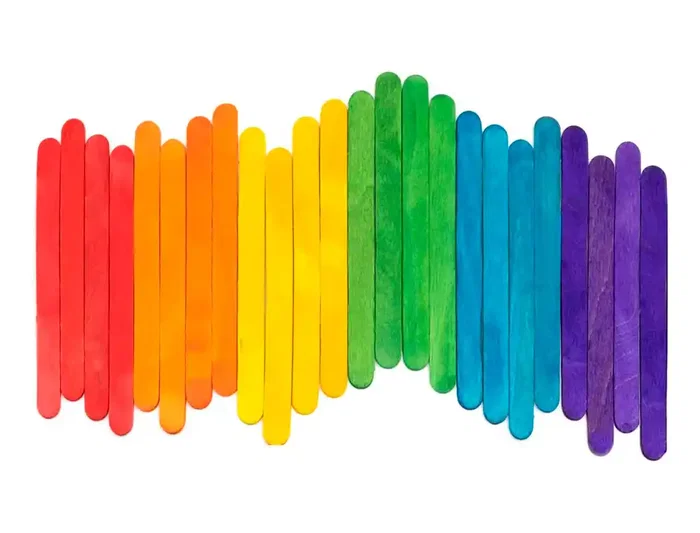 Liderpapel Palitos de Madera para Manualidades Colores Surtidos 11,4x1 cm Bolsa 50 Unidades