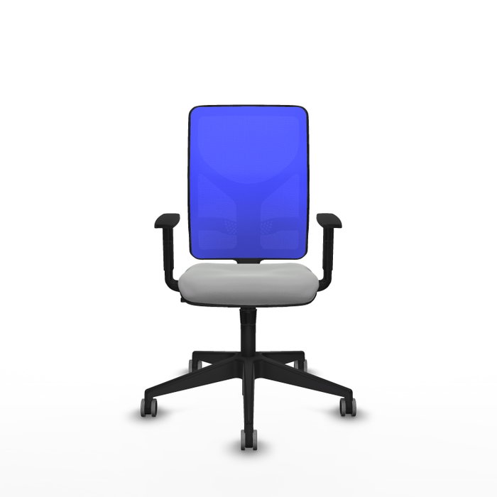 PIQUERAS Y CRESPO Silla de oficina Motilla con mecanismo Sincro, Gris claro y Azul