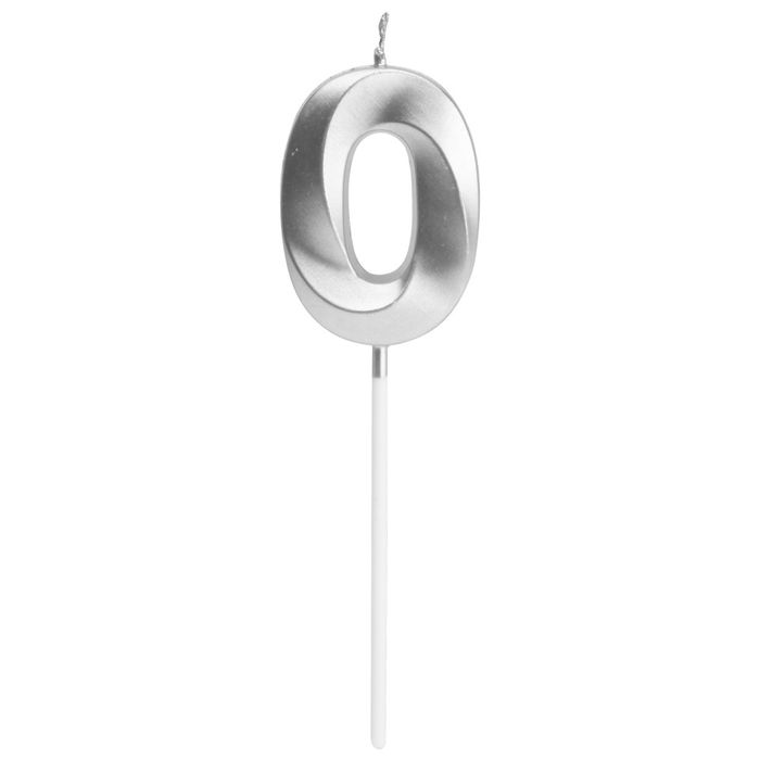 Party Time Vela Aniversario Cifra 0 Plata Party Time Vela Aniversario Cifra 0 Plata