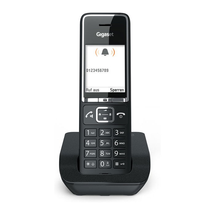 Gigaset Comfort 550 Teléfono Inalámbrico Analógico, Negro/Cromo, Altavoz, Identificador de Llamadas, Agenda 200 Contactos, Pantalla TFT 2.2"