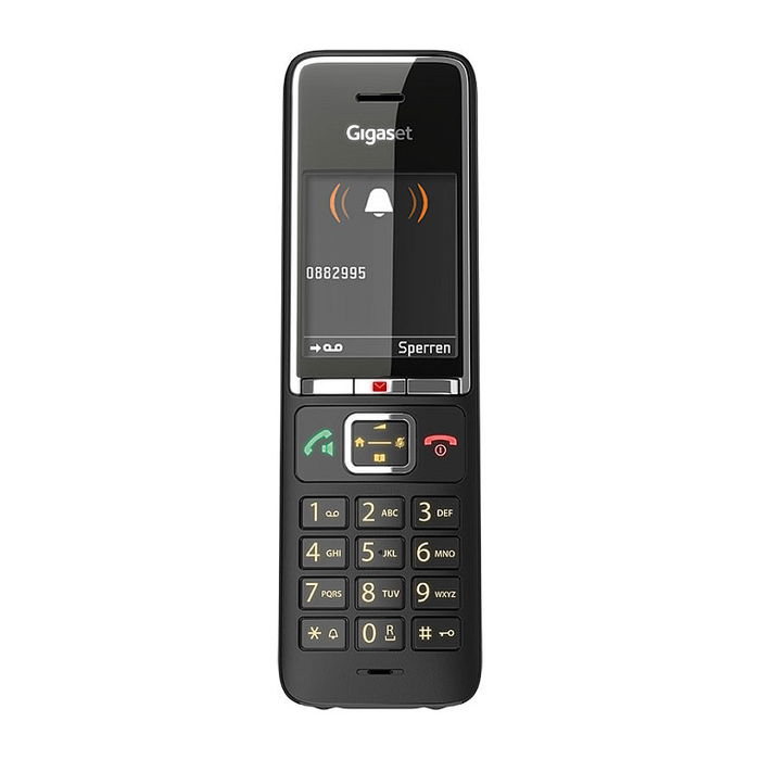 Gigaset Comfort 550 Teléfono Inalámbrico Analógico, Negro/Cromo, Altavoz, Identificador de Llamadas, Agenda 200 Contactos, Pantalla TFT 2.2"