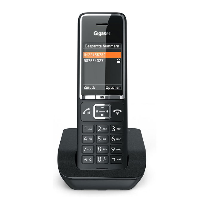 Gigaset Comfort 550 Teléfono Inalámbrico Analógico, Negro/Cromo, Altavoz, Identificador de Llamadas, Agenda 200 Contactos, Pantalla TFT 2.2"