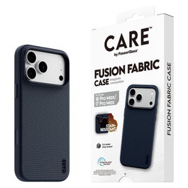 PanzerGlass CARE Fusion Fabric Case Azul con MagSafe para iPhone 17 Pro Max e iPhone 18 Pro Max