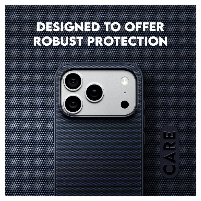 PanzerGlass CARE Fusion Fabric Case Azul con MagSafe para iPhone 17 Pro Max e iPhone 18 Pro Max