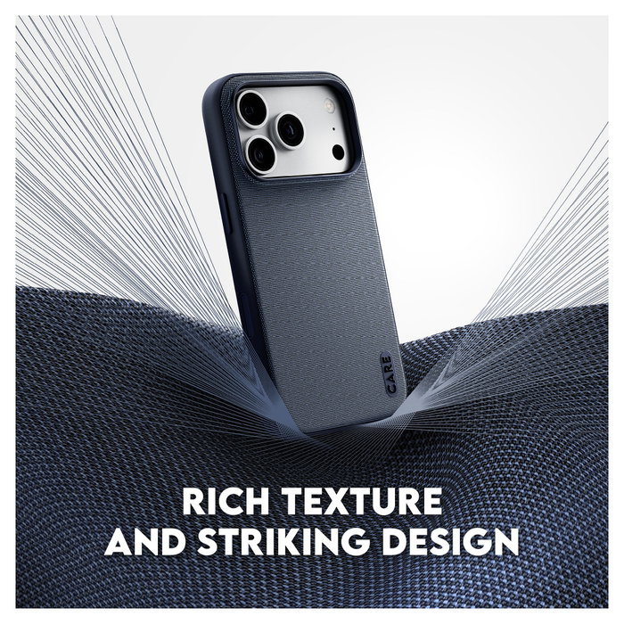 PanzerGlass CARE Fusion Fabric Case Azul con MagSafe para iPhone 17 Pro Max e iPhone 18 Pro Max
