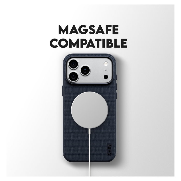 PanzerGlass CARE Fusion Fabric Case Azul con MagSafe para iPhone 17 Pro Max e iPhone 18 Pro Max