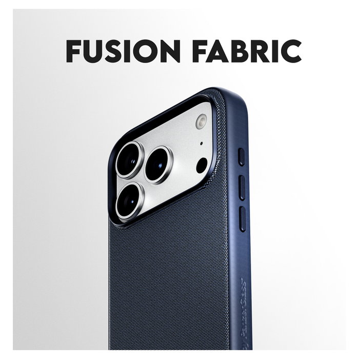 PanzerGlass CARE Fusion Fabric Case Azul con MagSafe para iPhone 17 Pro Max e iPhone 18 Pro Max