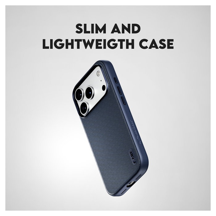 PanzerGlass CARE Fusion Fabric Case Azul con MagSafe para iPhone 17 Pro Max e iPhone 18 Pro Max