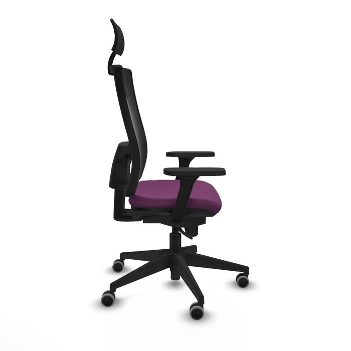 PIQUERAS Y CRESPO Silla de oficina Horna con mecanismo Sincro, Morado y Negro