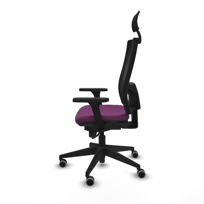 PIQUERAS Y CRESPO Silla de oficina Horna con mecanismo Sincro, Morado y Negro