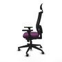 PIQUERAS Y CRESPO Silla de oficina Horna con mecanismo Sincro, Morado y Negro