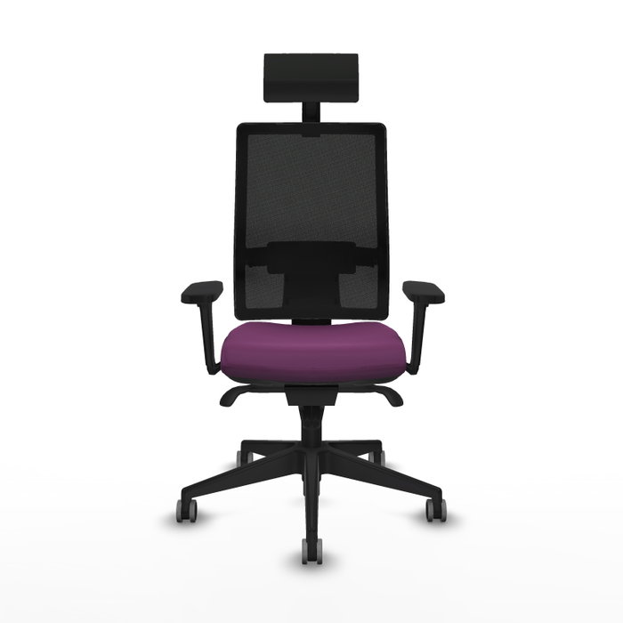 PIQUERAS Y CRESPO Silla de oficina Horna con mecanismo Sincro, Morado y Negro