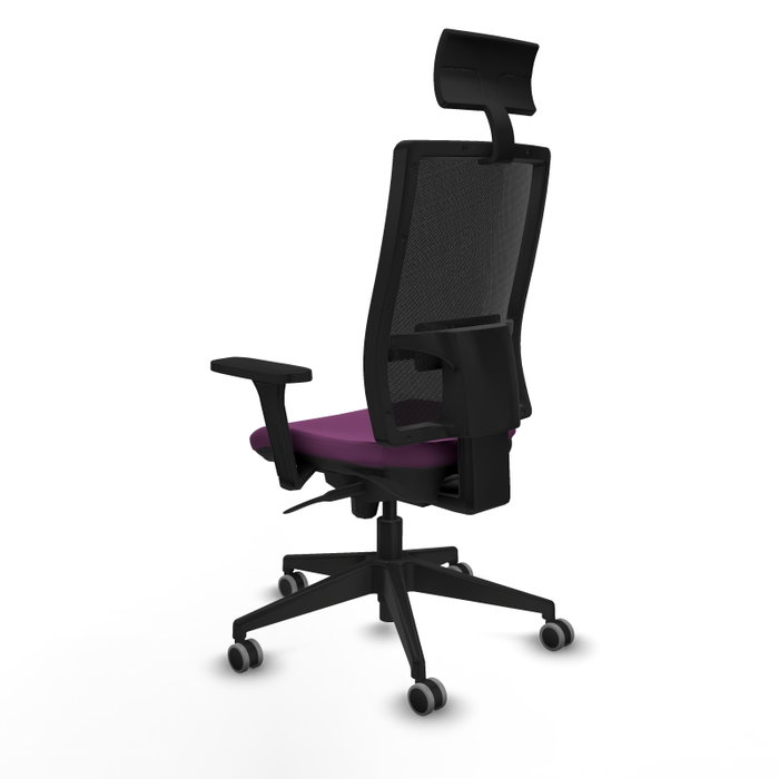 PIQUERAS Y CRESPO Silla de oficina Horna con mecanismo Sincro, Morado y Negro