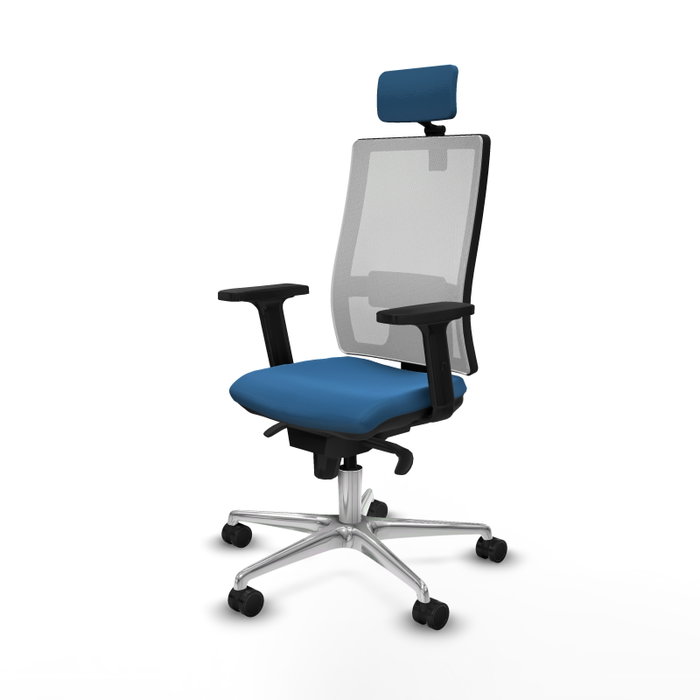 PIQUERAS Y CRESPO Silla de oficina Horna con mecanismo Sincro, Azul claro y Blanco