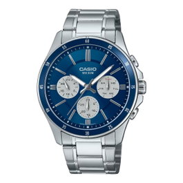 Casio MTP-1374D-2A3VDF con esfera azul y correa de acero