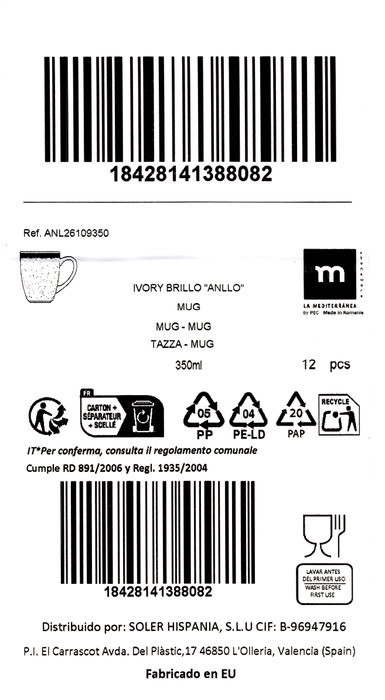 La Mediterranea Taza ANLLO 350ml