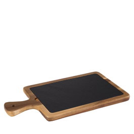 Aps Tabla de Madera y Pizarra 26x18x2 cm para Buffet y Exposición