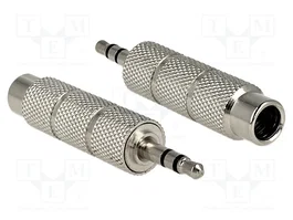 DeLOCK 65548 Adaptador de Jack 3,5 mm a Toma de Jack 6,35 mm 3 Pin, Plata