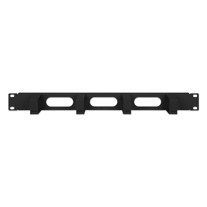 Intellinet Panel de Gestión de Cables 19 Pulgadas 1U, 4 Anillos Plásticos Cortos, Negro, 483 mm Ancho, Incluye Kit de Montaje
