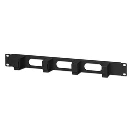 Intellinet Panel de Gestión de Cables 19 Pulgadas 1U, 4 Anillos Plásticos Cortos, Negro, 483 mm Ancho, Incluye Kit de Montaje