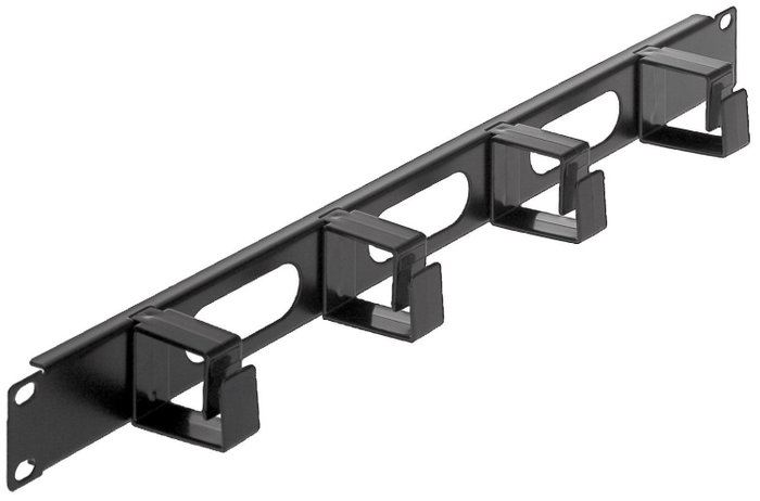 Intellinet Panel de gestión de cables 19 pulg 1U con 4 anillos negros