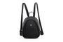 Lucky Bees 1245 Mochila de Piel Negra para Mujer, 23x11x27 cm