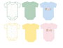 DKD Home Decor Set de 3 Bodies para Bebé en Algodón Surtido de Colores
