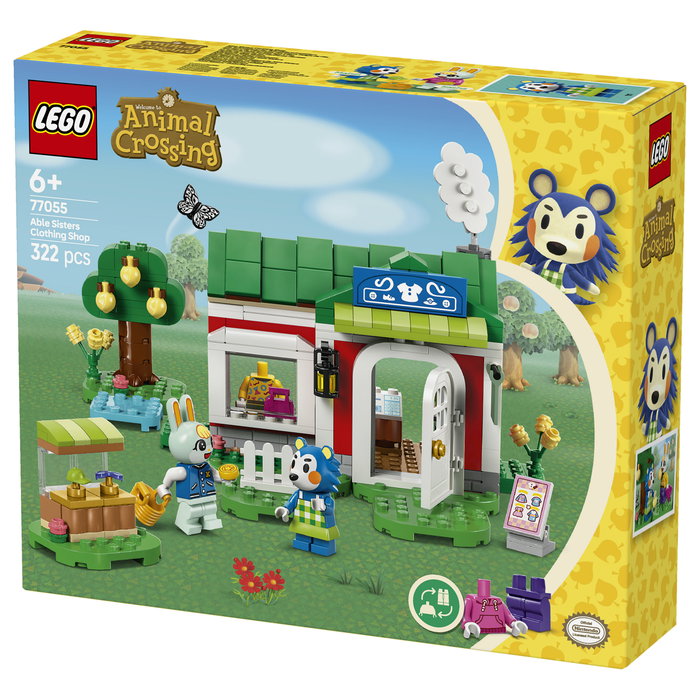 LEGO Animal Crossing 77056 La Tienda de Ropa de las Hermanas Manitas - Juego de Construcción de 322 Piezas para Niños y Niñas de 6 a 99 Años