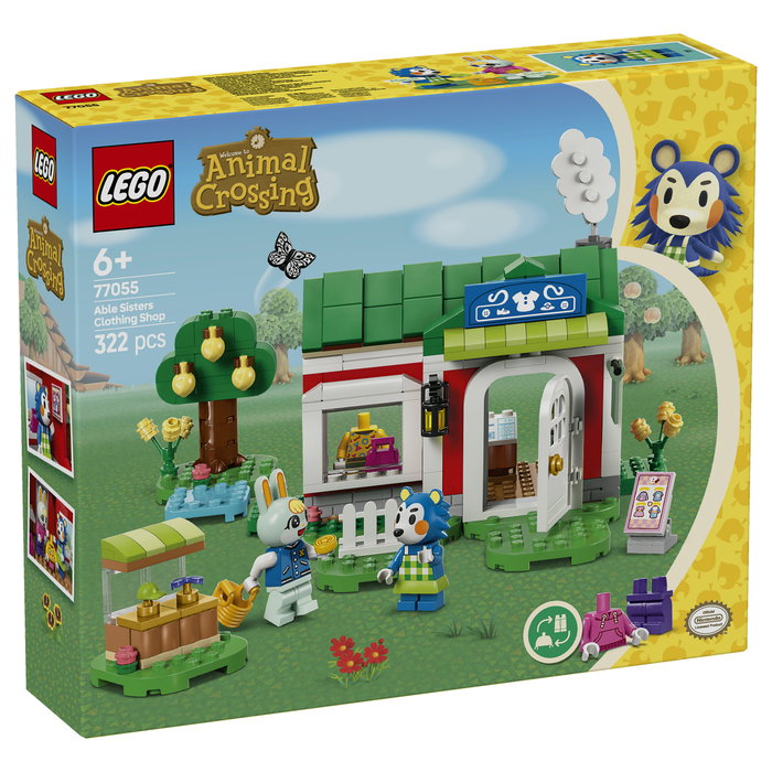 LEGO Animal Crossing 77056 La Tienda de Ropa de las Hermanas Manitas - Juego de Construcción de 322 Piezas para Niños y Niñas de 6 a 99 Años
