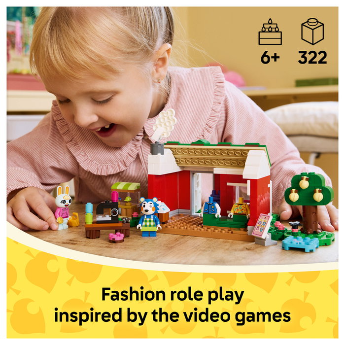 LEGO Animal Crossing 77056 La Tienda de Ropa de las Hermanas Manitas - Juego de Construcción de 322 Piezas para Niños y Niñas de 6 a 99 Años