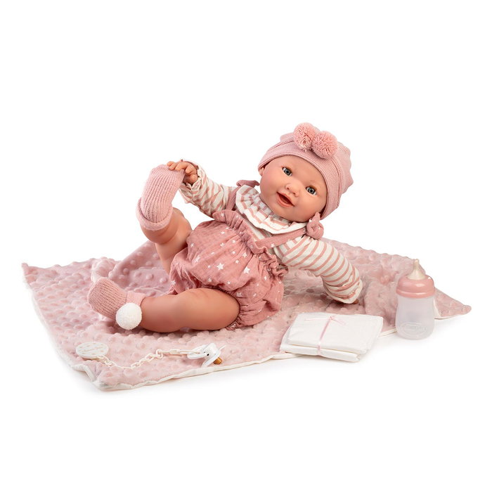 Muñecas Antonio Juan Muñeca Recién Nacida Mia Pipi Manta 50160 Bebé Realista con Sonido