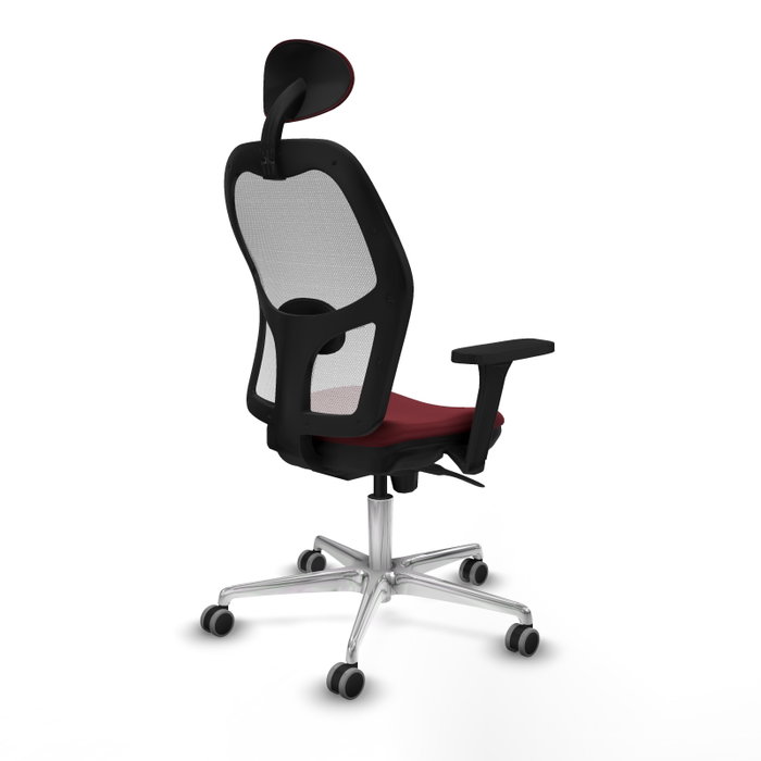 PIQUERAS Y CRESPO Silla de oficina Jorquera con mecanismo Sincro, Granate y Blanco