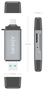 AISENS Lector de Tarjetas ASCR-2AC11-GR Gris USB-C y USB-A