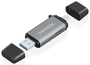 AISENS Lector de Tarjetas ASCR-2AC11-GR Gris USB-C y USB-A