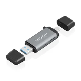 AISENS Lector de Tarjetas ASCR-2AC11-GR Gris USB-C y USB-A