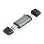 AISENS Lector de Tarjetas ASCR-2AC11-GR Gris USB-C y USB-A