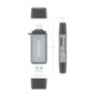 AISENS Lector de Tarjetas ASCR-2AC11-GR Gris USB-C y USB-A
