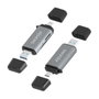AISENS Lector de Tarjetas ASCR-2AC11-GR Gris USB-C y USB-A