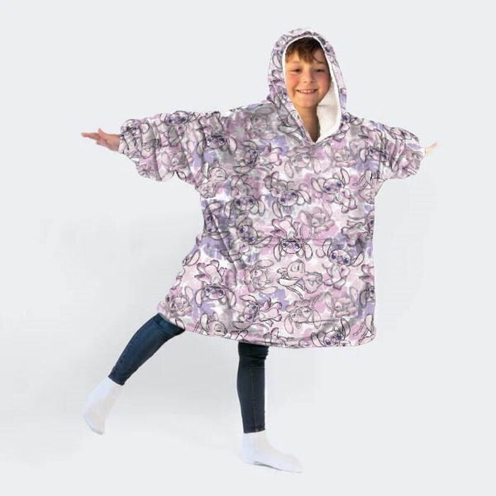 DISNEY Bata Sudadera Oversize Angel Stitch Infantil Talla Única