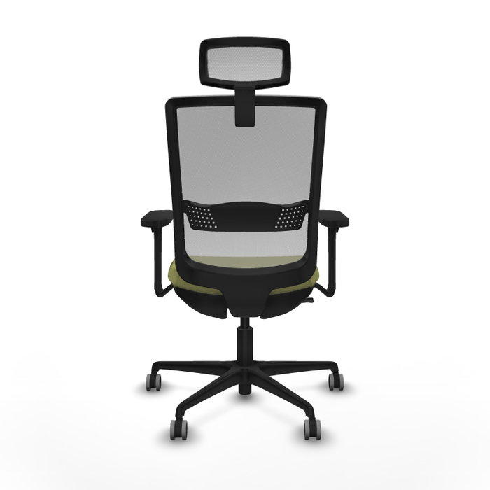 PIQUERAS Y CRESPO Silla de oficina Haches con Mecanismo Sincro/Traslack Verde Oliva y Gris
